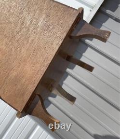 Vtg Wooden Curio Cabinet Curved Glass Door Half Round Hanging Table Top 22 NLHB