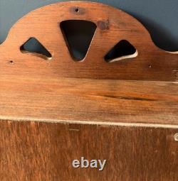 Vtg Wooden Mirror Medicine Apothecary Wall Cabinet Farmhouse Cottage Statement