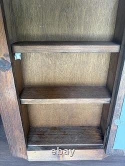 Vtg Wooden Mirror Medicine Apothecary Wall Cabinet Farmhouse Cottage Statement