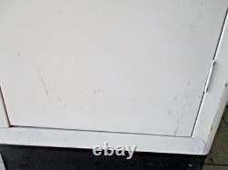 Vtg industrial metal storage cabinet vtg enamel top utility cabinet ship $75.00