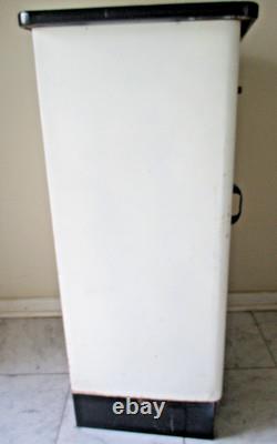 Vtg industrial metal storage cabinet vtg enamel top utility cabinet ship $75.00