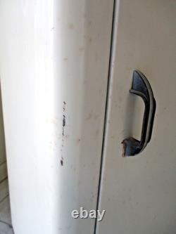 Vtg industrial metal storage cabinet vtg enamel top utility cabinet ship $75.00