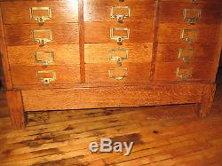 WE SHIP! Oak Flat File Chest 48 Slot M Ohmers Son Co. Artist Cabinet Photography