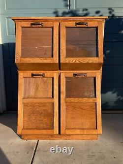 Walker Bin Co. Oak Drawers 20th Century General Store Display Case Grain