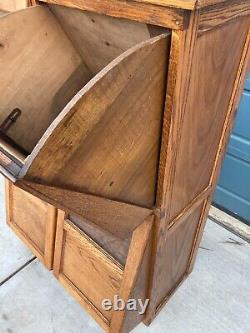 Walker Bin Co. Oak Drawers 20th Century General Store Display Case Grain