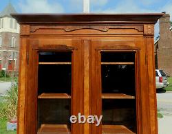 Walnut Victorian DisplayChinaLinenBookcase Cabinet