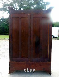 Walnut Victorian DisplayChinaLinenBookcase Cabinet