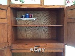Wasmuth-Endicott Kitchen Maid Antique Oak Hoosier Cabinet, Great Condition