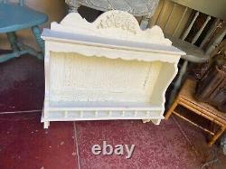 White Wood Curio Display Shelf Cupboard Wall Hanging French Country Shabby Chic