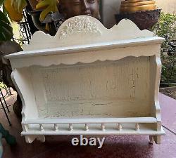 White Wood Curio Display Shelf Cupboard Wall Hanging French Country Shabby Chic