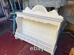 White Wood Curio Display Shelf Cupboard Wall Hanging French Country Shabby Chic