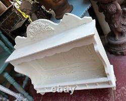 White Wood Curio Display Shelf Cupboard Wall Hanging French Country Shabby Chic