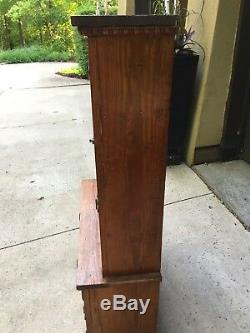 Wonderful Antique Oak Child's Kitchen Step Back Cupboard Beading