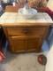 Wood Brown Freestanding Cabinet 1 Door 1 Drawer Raised Panel 32x30x18