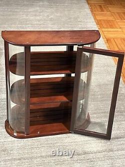 Wood Curio Cabinet Bombay Company Curved Bent Glass Mirrored 3 Shelf Display