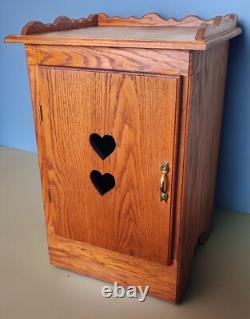 Wooden Heart Cutout Freestanding Cabinet 32 Tall 22x19 Printer Microwave Stand