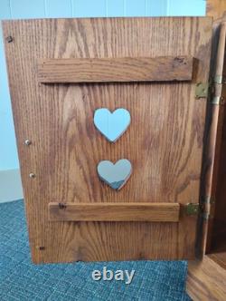 Wooden Heart Cutout Freestanding Cabinet 32 Tall 22x19 Printer Microwave Stand