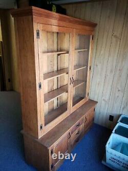 Wormy Chestnut 2 Piece Display Hutch