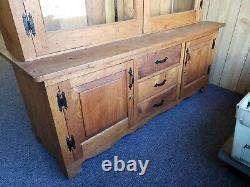 Wormy Chestnut 2 Piece Display Hutch