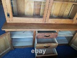 Wormy Chestnut 2 Piece Display Hutch