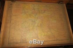 Yawman & Erbe Mfg. Railroad Cabinet With Maps (MO, NB, KS IA, NM, AZ, TX, OK)