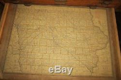 Yawman & Erbe Mfg. Railroad Cabinet With Maps (MO, NB, KS IA, NM, AZ, TX, OK)