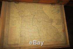 Yawman & Erbe Mfg. Railroad Cabinet With Maps (MO, NB, KS IA, NM, AZ, TX, OK)